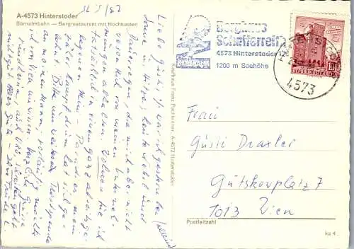 58676 - Oberösterreich - Hinterstoder , Bärnalmbahn , Restaurant mit Hochkasten - gelaufen 1975