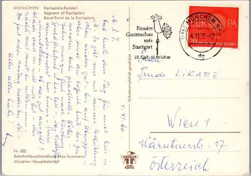 58695 - Deutschland - München , Karlsplatz Rondell - gelaufen 1960