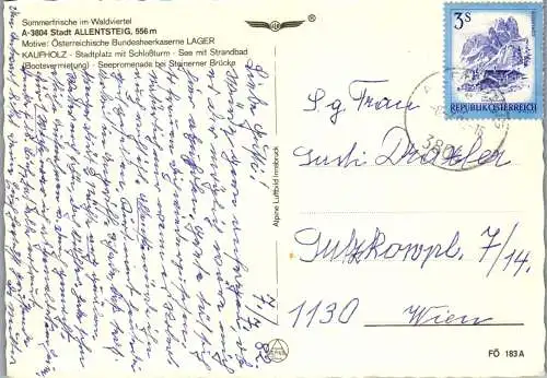 58696 - Niederösterreich - Allentsteig , Kaserne Lager Kaufholz , Mehrbildkarte - gelaufen 1982
