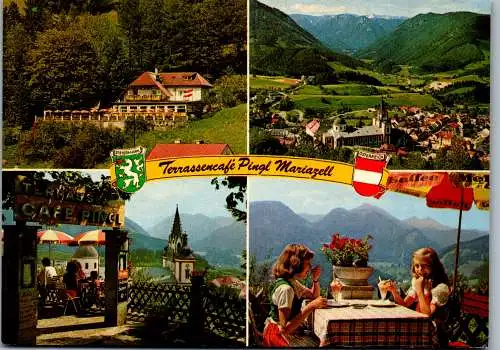 58717 - Steiermark - Mariazell , Terrassencafe Pingl , Mehrbildkarte - gelaufen 1992