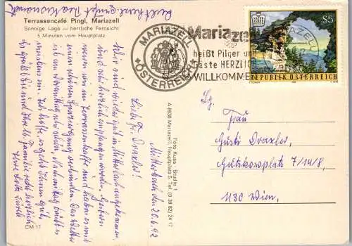 58717 - Steiermark - Mariazell , Terrassencafe Pingl , Mehrbildkarte - gelaufen 1992
