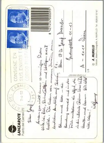 58723 - Spanien - Lanzarote , Puerto del Carmen - gelaufen 1992