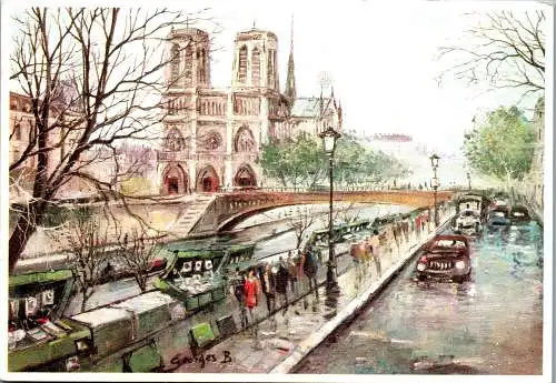 58728 - Frankreich - Paris , Notre Dame et les Bouquinistes - gelaufen