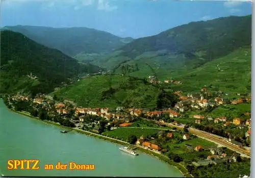 58735 - Niederösterreich - Spitz an der Donau , Wachau , Panorama mit Tausendeimerberg - gelaufen 1992