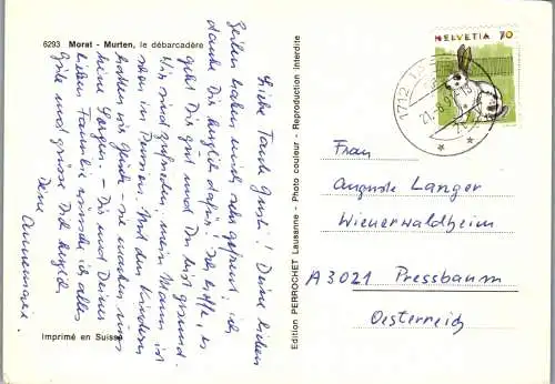 58753 - Schweiz - Morat , Murten , le debarcadere - gelaufen 1991
