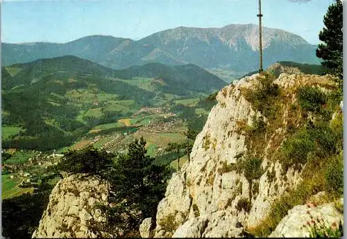 58755 - Niederösterreich - Hohe Wand , Große Kanzel mit Schneeberg - gelaufen