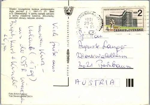 58756 - Tschechien - Hluboka , Statni Zamek Hluboka , Mehrbildkarte - gelaufen 1991