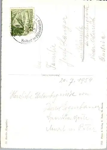 58778 - Schweiz - St. Moritz , Engadin , Panorama - gelaufen 1954