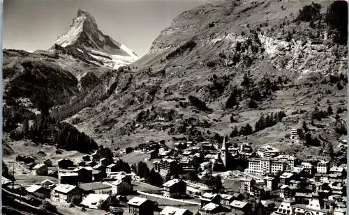 58780 - Schweiz - Zermatt , mit Matterhorn - gelaufen 1963