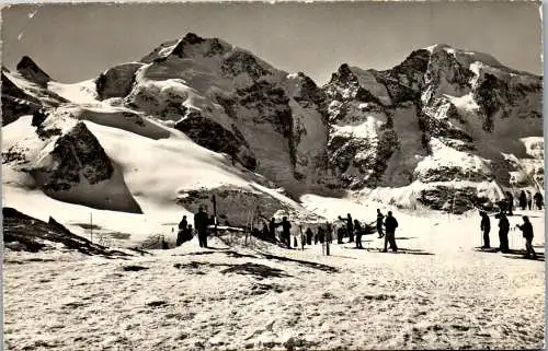 58783 - Schweiz - Diavolezza , mit Piz Bernina und Piz Morteratsch - gelaufen 1957