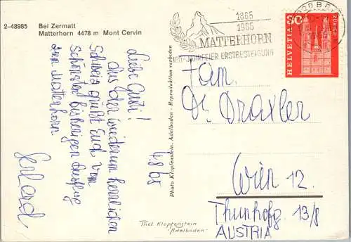 58799 - Schweiz - Zermatt , Matterhorn , Mont Cervin - gelaufen 1965