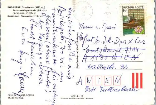 58805 - Ungarn - Budapest , Orszaghaz , Parlament - gelaufen 1986