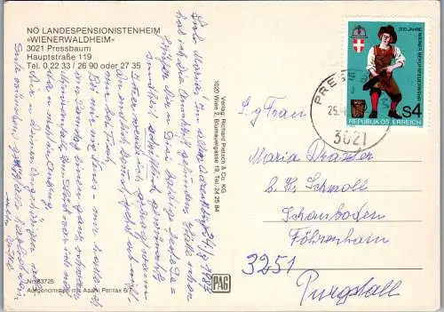 58808 - Niederösterreich - Pressbaum , Wienerwaldheim , Merhrbildkarte - gelaufen 1987