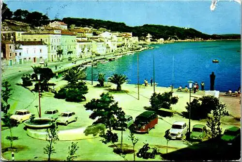 58809 - Kroatien - Mali Losinj , Panorama , VW Bus , Auto - gelaufen 1966