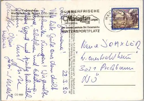 58815 - Salzburg - Fanningberg , St. Rupert , Panorama im Winter - gelaufen 1990