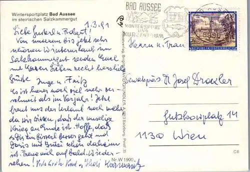 58818 - Steiermark - Bad Aussee , Panorama , Loser , Tressenstein , Trisselwand , Winter - gelaufen 1991