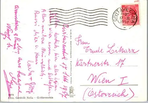 58828 - Italien - Civitavecchia , Porto , Motonave per la Sardegna , seltene Ansicht - gelaufen 1957