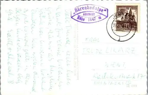 58829 - Tirol - Achensee , Bärenbadalpe - gelaufen 1958