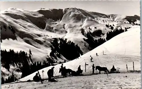 58835 - Tirol - Kitzbühel , Grimselabfahrt vom Steinbergkogel zum Ehrenbachlift , Winter - gelaufen 1957