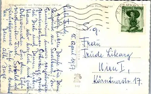 58835 - Tirol - Kitzbühel , Grimselabfahrt vom Steinbergkogel zum Ehrenbachlift , Winter - gelaufen 1957