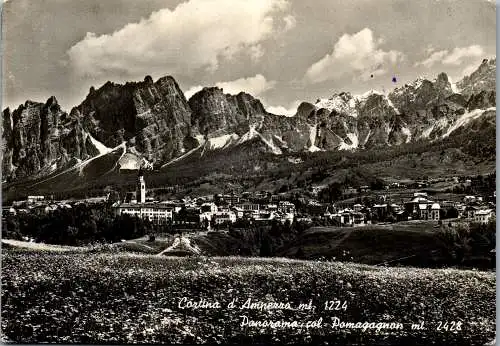 58852 - Italien - Cortina d'Ampezzo , Panorama col Pomagagnon - gelaufen