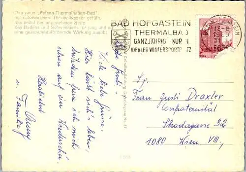 58855 - Salzburg - Bad Gastein , Felsenbad - gelaufen 1969