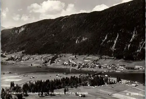 58856 - Kärnten - Techendorf , und Gatschach am Weißensee , Panorama - gelaufen 1963