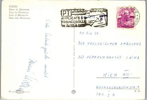 58859 - Italien - Triest , Parco di Miramare - gelaufen 1962