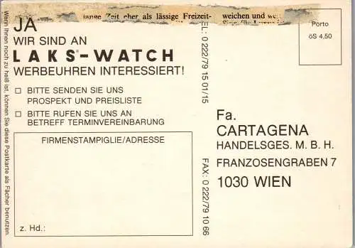 58876 - Werbekarte - Laks Watch , Werbeuhren - nicht gelaufen