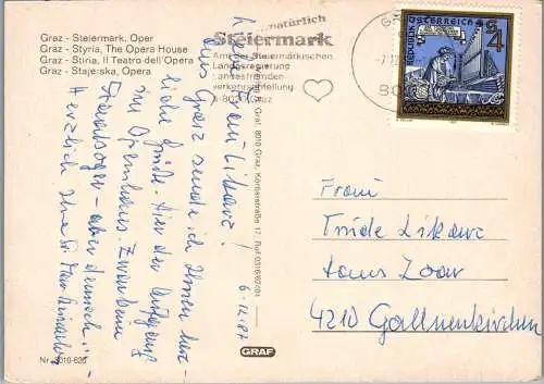 58879 - Steiermark - Graz , Oper , Inneres - gelaufen 1987