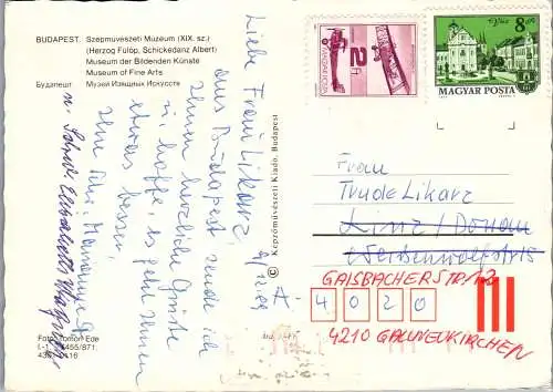 58880 - Ungarn - Budapest , Szepmüveszeti Muzeum - gelaufen 1989