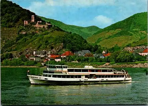 58890 - Niederösterreich - Spitz an der Donau , Ruine Hinterhaus , MFS Austria , Schiff , Ship - gelaufen 1986