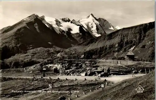 58903 - Kärnten - Heiligenblut , Parkplatz Kasereck mit Großglockner - gelaufen 1951