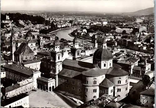 58905 - Salzburg - Salzburg , Blick von der Burg auf Altstadt - nicht gelaufen 1954