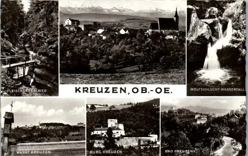 58946 - Oberösterreich - Kreuzen , Fleischanderlweg , Markt Kreuzen , Burg , Wolfschlucht - gelaufen 1965