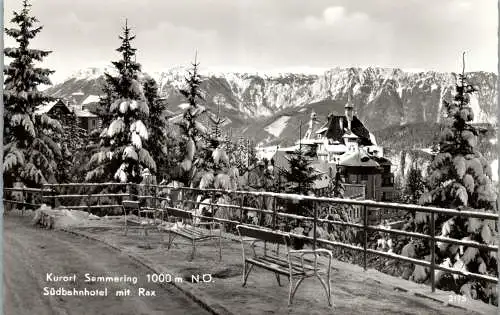 59016 - Niederösterreich - Semmering , Südbahnhotel mit Rax - gelaufen 1966