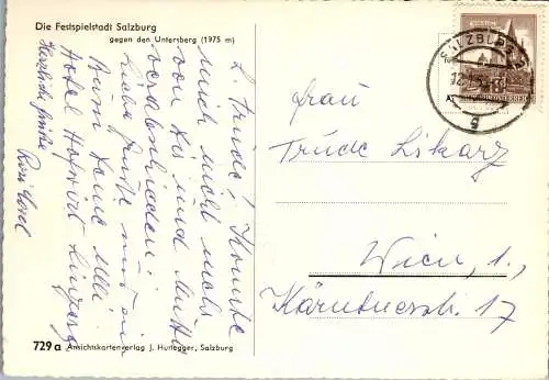 59043 - Salzburg - Salzburg , gegen den Untersberg - gelaufen 1963