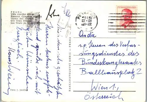 59063 - Tschechien - Prag , Türme der Altstadt - gelaufen 1965