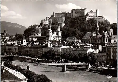 59075 - Salzburg - Salzburg , Altstadt mit Salzach - nicht gelaufen 1954