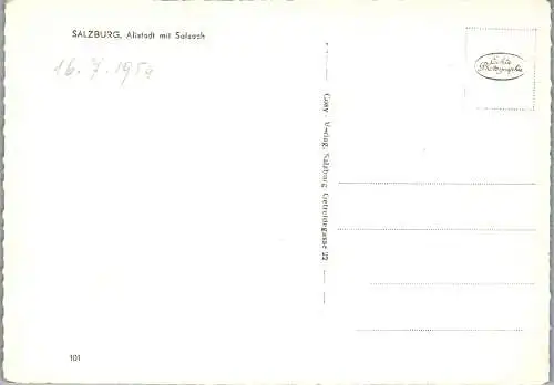 59075 - Salzburg - Salzburg , Altstadt mit Salzach - nicht gelaufen 1954