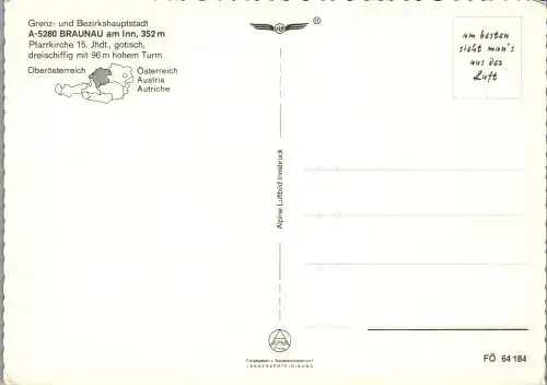 59080 - Oberösterreich - Braunau , am Inn , Panorama - nicht gelaufen