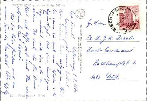 59087 - Salzburg - Werfenweng , gegen den Hochkönig - gelaufen 1970