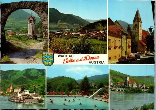 59117 - Niederösterreich - Spitz an der Donau , Wachau , Mehrbildkarte - gelaufen 1988