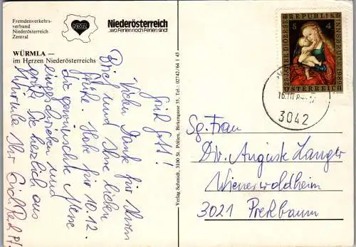 59122 - Niederösterreich - Würmla , Gruß aus , Weinbau - gelaufen 1984