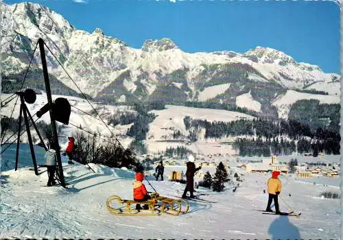 59143 - Salzburg - Leogang , Schantai Lift gegen Leoganger Steinberge , Winter Ski , Rodel - gelaufen