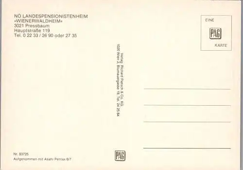 59145 - Niederösterreich - Pressbaum , Wienerwaldheim , Mehrbildkarte - nicht gelaufen