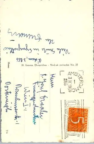 59150 - Niederlande - Amsterdam , Westertoren vanuit de Jordaan - gelaufen 1956