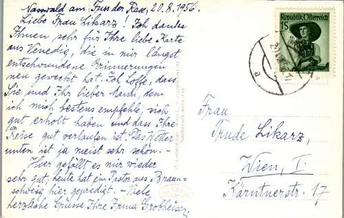 59160 - Niederösterreich - Naßwald , Vogelkirche - gelaufen 1956