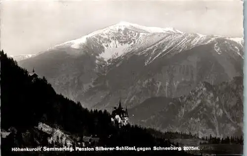 59162 - Niederösterreich - Semmering , Pension Silberer Schlössl gegen Schneeberg - gelaufen 1956