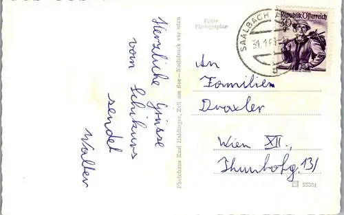 59203 - Salzburg - Saalbach , Wallegghof mit Reichkendelkopf - gelaufen 1961